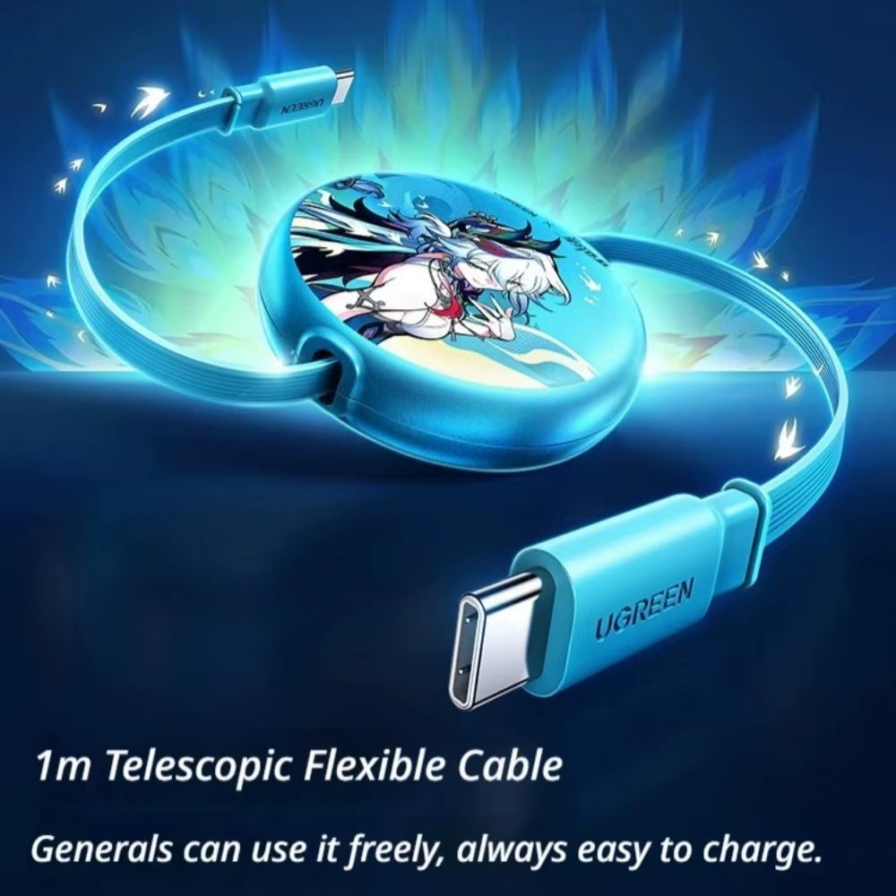 UGREEN Honkai:Star Rail Charger with Retractable Charge Cable Fast Charging Mobile Phone Cables Power Adapter Charging Cable