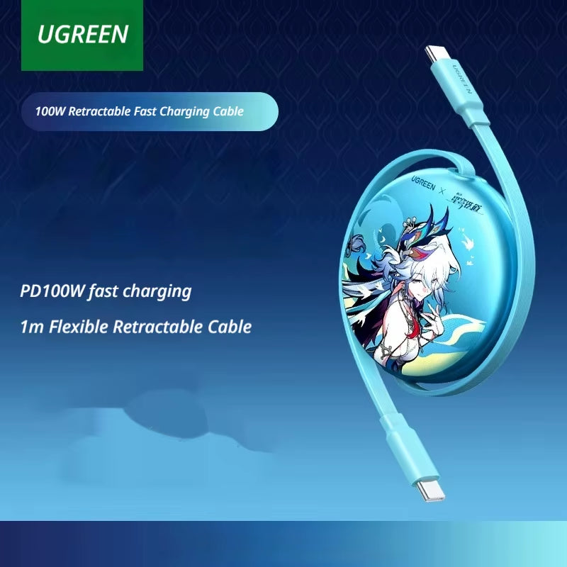 UGREEN Honkai:Star Rail Charger with Retractable Charge Cable Fast Charging Mobile Phone Cables Power Adapter Charging Cable